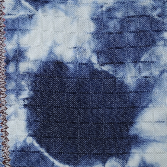 Vải ô vuông loang xanh