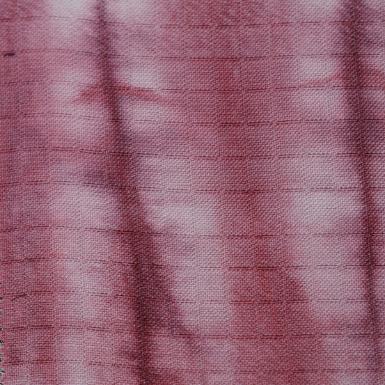 Vải ô vuông loang hồng dày