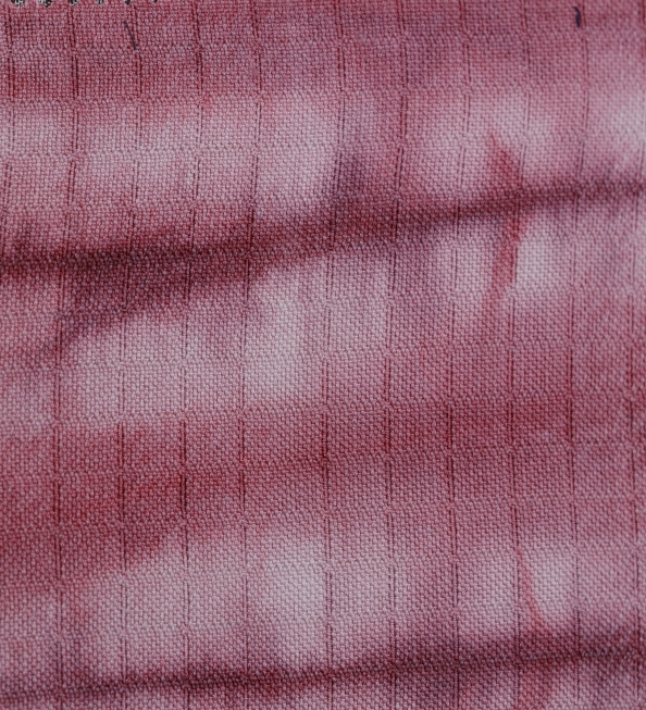 Vải ô vuông loang hồng dày